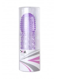 Насадка гелевая фиолетовая с точками, шипами и наплывами - 13,5 см. - Toyfa Basic - в Керчи купить с доставкой