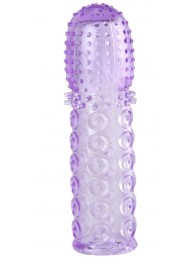 Насадка гелевая фиолетовая с точками, шипами и наплывами - 13,5 см. - Toyfa Basic - в Керчи купить с доставкой