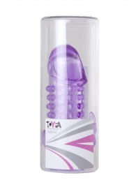 Закрытая фиолетовая насадка с 2 отростками - 13 см. - Toyfa Basic - в Керчи купить с доставкой