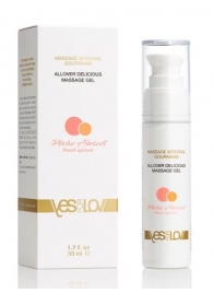 Универсальный массажный гель-смазка Allover Delicious Massage Gel с ароматом персика и аброкоса - 50 мл. - YESforLOV - купить с доставкой в Керчи