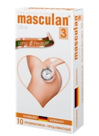 Розовые презервативы Masculan Ultra Long Pleasure с колечками, пупырышками и продлевающим эффектом - 10 шт. - Masculan - купить с доставкой в Керчи