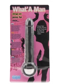 Чёрная насадка на пенис для анальной стимуляции WHATA MAN - 16 см. - Seven Creations - в Керчи купить с доставкой