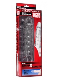 Прозразная закрытая насадка на пенис с поддержкой мошонки Clearly Ample Penis Enhancer - 22 см. - XR Brands - в Керчи купить с доставкой