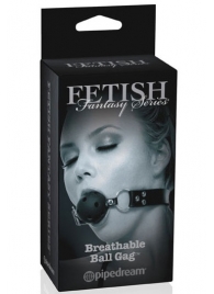 Черный кляп с дырочками Breathable Ball Gag - Pipedream - купить с доставкой в Керчи