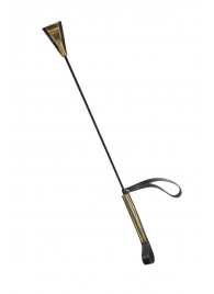 Черно-золотистый стек с хлопушкой из кожи - 62 см. - Sitabella - купить с доставкой в Керчи