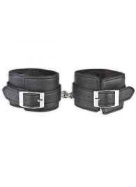 Черные фиксаторы для ног на цепи с мехом внутри - Lux Fetish - купить с доставкой в Керчи