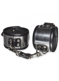 Эффектные серебристо-черные наручники с металлическим блеском - Sitabella - купить с доставкой в Керчи