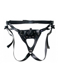 Черный пояс-трусики с насадкой  Soft-Принц  - 17 см. - LOVETOY (А-Полимер) - купить с доставкой в Керчи