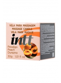 Массажная свеча для поцелуев Peach с ароматом персика - 30 гр. - INTT - купить с доставкой в Керчи