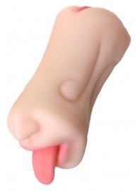 Телесный двусторонний мастурбатор Fruity Tongue - ротик и вагина - ToyFa - в Керчи купить с доставкой