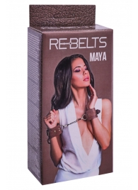 Коричневые кожаные наручники Maya - Rebelts - купить с доставкой в Керчи