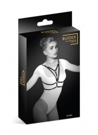 Черная упряжь на грудь Laura - Bijoux Pour Toi - купить с доставкой в Керчи