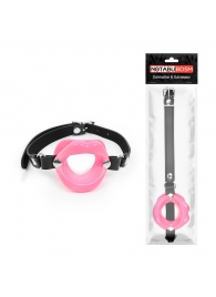 Розовый кляп-губки на черном ремешке - Notabu - купить с доставкой в Керчи