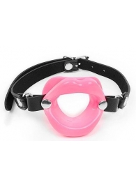 Розовый кляп-губки на черном ремешке - Notabu - купить с доставкой в Керчи