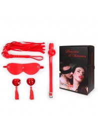 Пикантный набор БДСМ из 4 предметов в красном цвете - Notabu - купить с доставкой в Керчи