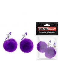 Зажимы для сосков с фиолетовым пушком - Notabu - купить с доставкой в Керчи