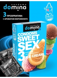 Презервативы для орального секса DOMINO Sweet Sex с ароматом мороженого - 3 шт. - Domino - купить с доставкой в Керчи