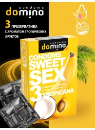 Презервативы для орального секса DOMINO Sweet Sex с ароматом тропических фруктов - 3 шт. - Domino - купить с доставкой в Керчи