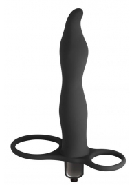 Черная вибронасадка для двойного проникновения Flirtini - 15,9 см. - Lola Games - купить с доставкой в Керчи