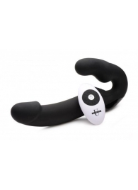 Черный безремневой страпон Urge Silicone Strap On с пультом ДУ - 24 см. - XR Brands - купить с доставкой в Керчи