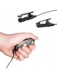 Черные электрические зажимы для сосков Shock Therapy Nipple Clamps - Pipedream - купить с доставкой в Керчи