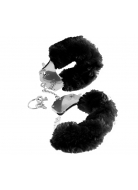 Металлические наручники Furry Love Cuffs с черным мехом - Pipedream - купить с доставкой в Керчи