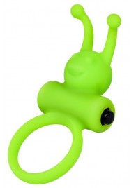 Зеленое эрекционное виброкольцо на пенис Cock Ring - A-toys - в Керчи купить с доставкой