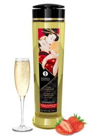 Массажное масло с ароматом клубники и шампанского Romance - 240 мл. - Shunga - купить с доставкой в Керчи