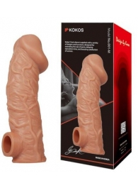 Телесная насадка на фаллос с отверстием для мошонки EXTREME SLEEVE - 17,6 см. - KOKOS - в Керчи купить с доставкой