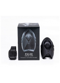 Темно-серый инновационный мужской осциллятор PULSE SOLO LUX с пультом ДУ - Hot Octopuss - в Керчи купить с доставкой