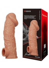 Телесная насадка на фаллос с фиксацией мошонки EXTREME SLEEVE - 15,6 см. - KOKOS - в Керчи купить с доставкой