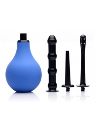 Анальный душ с 3 насадками Premium One-way Valve Anal Douche Set - XR Brands - купить с доставкой в Керчи