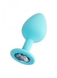 Мятная анальная втулка Brilliant с прозрачным кристаллом - 8 см. - ToyFa - купить с доставкой в Керчи