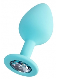 Мятная анальная втулка Brilliant с прозрачным кристаллом - 8 см. - ToyFa - купить с доставкой в Керчи