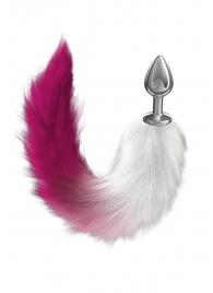 Серебристая анальная пробка с розовым хвостом Galaxy - Lola Games - купить с доставкой в Керчи