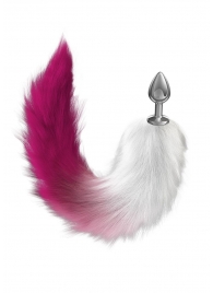 Серебристая анальная пробка с розовым хвостом Starlit - Lola Games - купить с доставкой в Керчи