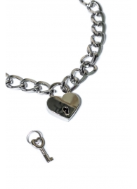 Серебристый ошейник Embrace с ключиком - Lola Games - купить с доставкой в Керчи