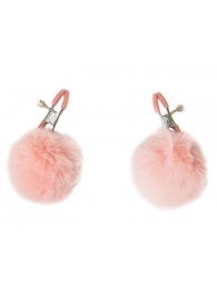 Зажимы на соски Angelic с розовыми меховыми шариками - Lola Games - купить с доставкой в Керчи