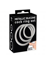 Набор из 3 эрекционных колец под металл Metallic Silicone Cock Ring Set - Orion - в Керчи купить с доставкой