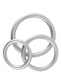 Набор из 3 эрекционных колец под металл Metallic Silicone Cock Ring Set - Orion - в Керчи купить с доставкой