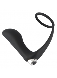 Черное эрекционное кольцо с анальной вибропробкой Vibrating Ring   Plug - Orion - в Керчи купить с доставкой