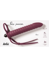Бордовая вибронасадка для двойного проникновения Rori - 17 см. - Lola Games - купить с доставкой в Керчи