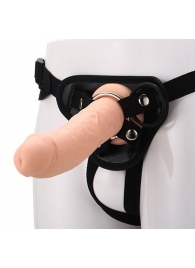 Черные трусики с телесной насадкой STRAP ON REAL DILDO - 21 см. - Dream Toys - купить с доставкой в Керчи