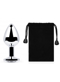 Серебристая анальная пробка с прозрачным стразом - 7,2 см. - Anal Jewelry Plug - купить с доставкой в Керчи