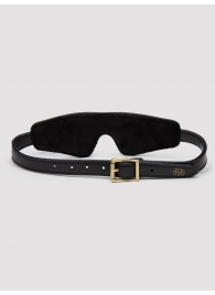 Черная плотная маска на глаза Bound to You Faux Leather Blindfold - Fifty Shades of Grey - купить с доставкой в Керчи