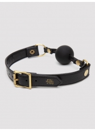 Черный кляп-шар Bound to You Faux Leather Ball Gag - Fifty Shades of Grey - купить с доставкой в Керчи