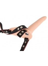 Телесный поясной страпон с вибрацией Vibrating Strap-On - 15,7 см. - Orion - купить с доставкой в Керчи