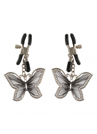 Зажимы на соски с бабочками Butterfly Nipple Clamps - Pipedream - купить с доставкой в Керчи