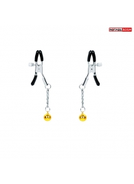 Оригинальные зажимы на соски с желтыми шариками - Notabu - купить с доставкой в Керчи