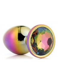 Голографическая анальная втулка с радужным кристаллом - 7,1 см. - Dream Toys - купить с доставкой в Керчи